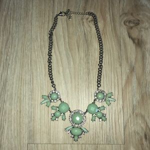 Silver and Mint blue statement necklace